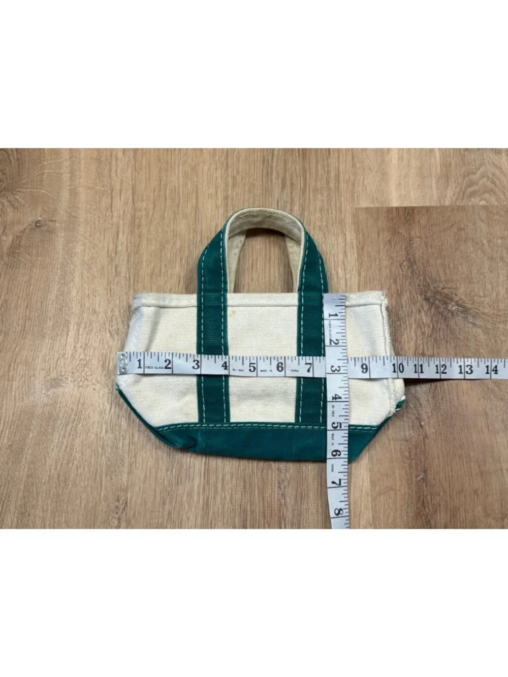 Vintage 70s 80s LL Bean Green Micro Mini Boat & Tote Canvas Bag Sawtooth Tag - Picture 12 of 12